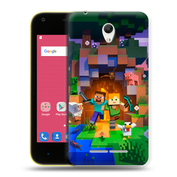 Силиконовый чехол на ZTE Blade L110 с принтом Майнкрафт Minecraft
