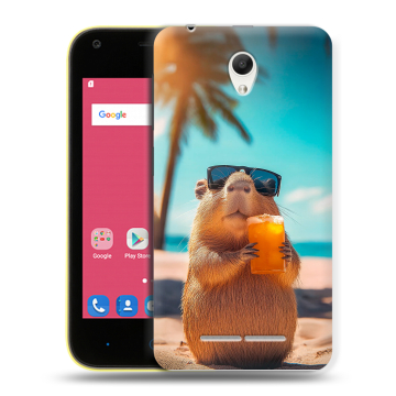 Силиконовый чехол на ZTE Blade L110 с принтом Капибара Силиконовый чехол на ZTE Blade L110 с принтом Капибара