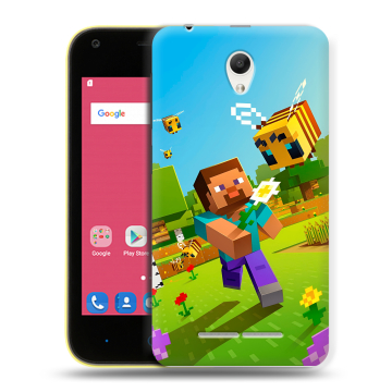 Силиконовый чехол на ZTE Blade L110 с принтом Майнкрафт Minecraft Силиконовый чехол на ZTE Blade L110 с принтом Майнкрафт Minecraft