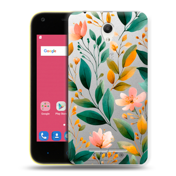 Силиконовый чехол на ZTE Blade L110 с принтом Цветы паттерн