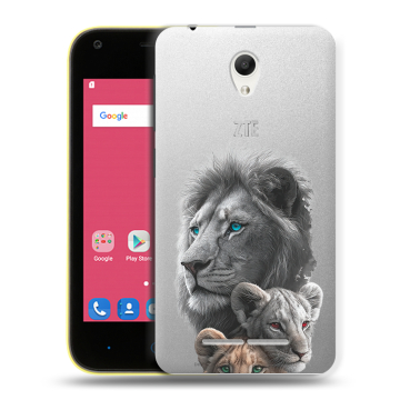 Силиконовый чехол на ZTE Blade L110 с принтом Львы