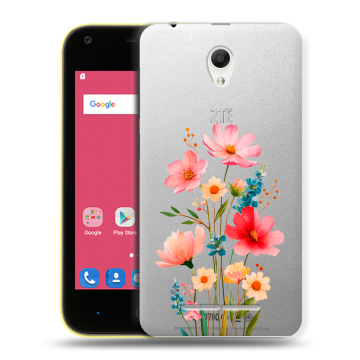 Силиконовый чехол на ZTE Blade L110 с принтом Цветы