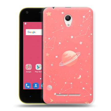 Силиконовый чехол на ZTE Blade L110 с принтом Розовый космос