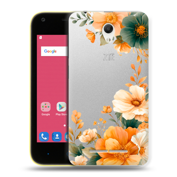 Силиконовый чехол на ZTE Blade L110 с принтом Цветы принт