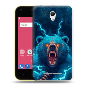 Силиконовый чехол на ZTE Blade L110 с принтом Медведь