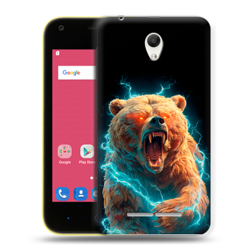 Силиконовый чехол на ZTE Blade L110 с принтом Медведь