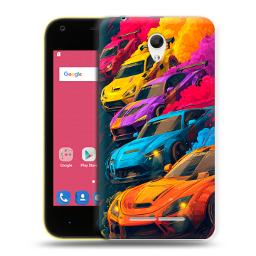 Силиконовый чехол на ZTE Blade L110 с принтом Тачки