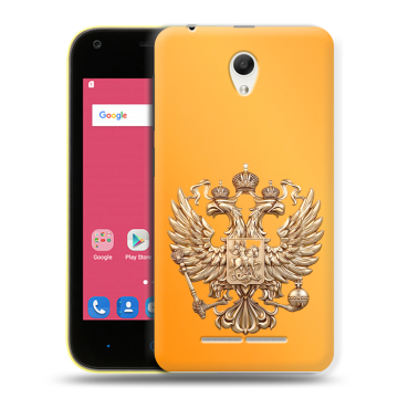 Силиконовый чехол на ZTE Blade L110 с принтом Герб Флаг России