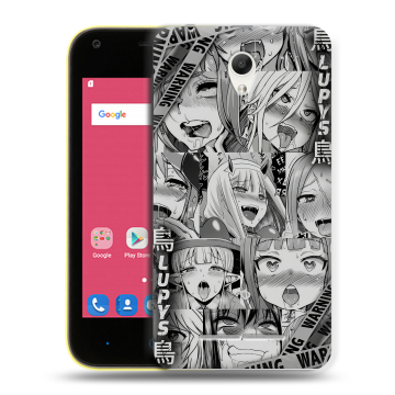 Силиконовый чехол на ZTE Blade L110 с принтом Ahegao Ахегао Аниме