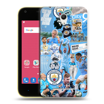 Силиконовый чехол на ZTE Blade L110 с принтом Man City Манчестер Сити