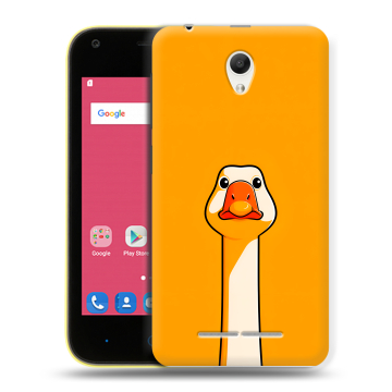Силиконовый чехол на ZTE Blade L110 с принтом Смешная утка