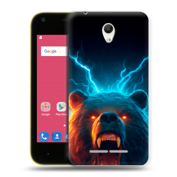 Силиконовый чехол на ZTE Blade L110 с принтом Медведь