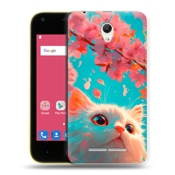 Силиконовый чехол на ZTE Blade L110 с принтом Красивый кот