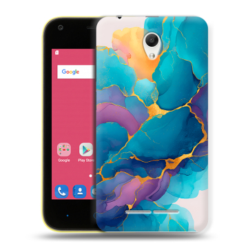 Силиконовый чехол на ZTE Blade L110 с принтом Мрамор блестки
