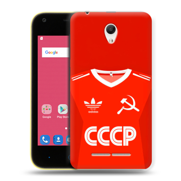 Силиконовый чехол на ZTE Blade L110 с принтом Флаг Герб СССР