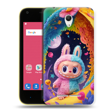 Силиконовый чехол на ZTE Blade L110 с принтом Labubu Лабубу Силиконовый чехол на ZTE Blade L110 с принтом Labubu Лабубу