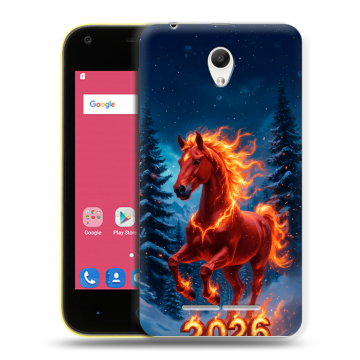 Силиконовый чехол на ZTE Blade L110 с принтом Новый год коня