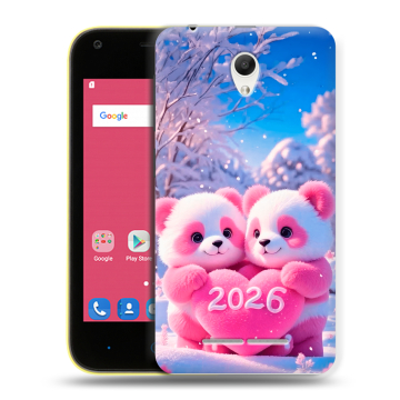 Силиконовый чехол на ZTE Blade L110 с принтом Новый год