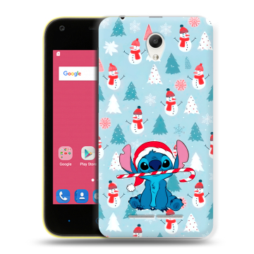 Силиконовый чехол на ZTE Blade L110 с принтом Стич Новый год