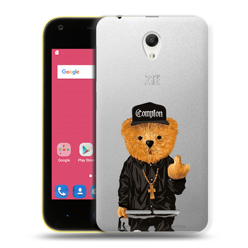 Силиконовый чехол на ZTE Blade L110 с принтом Мишка Силиконовый чехол на ZTE Blade L110 с принтом Мишка