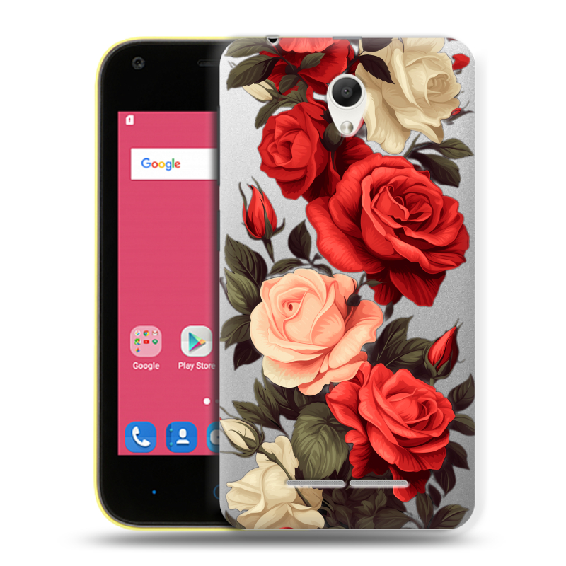 Силиконовый чехол на ZTE Blade L110 с принтом Розы Силиконовый чехол на ZTE Blade L110 с принтом Розы