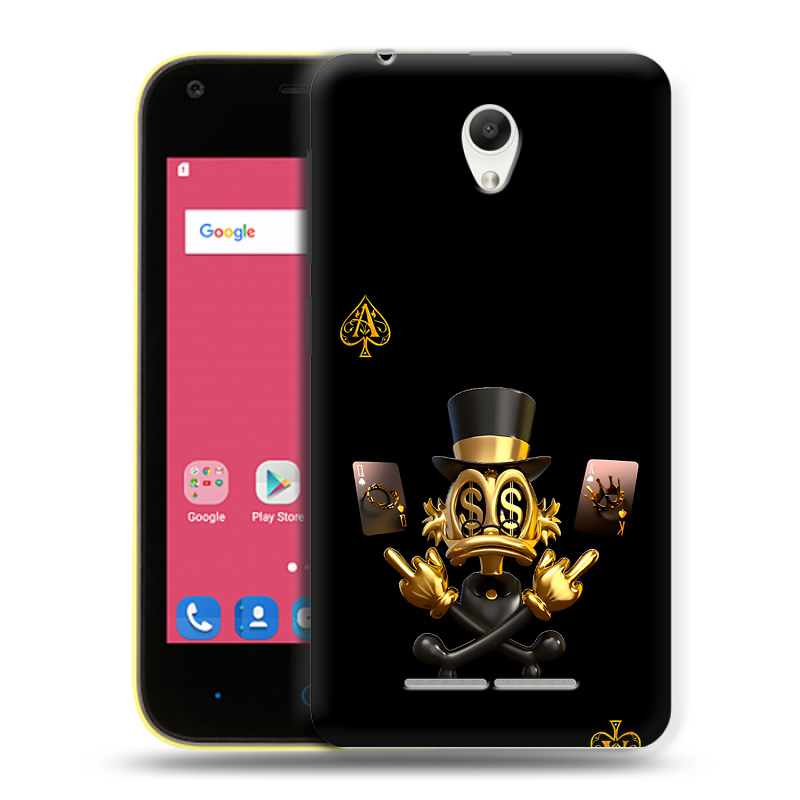 Силиконовый чехол на ZTE Blade L110 с принтом Золотой скрудж макдак Силиконовый чехол на ZTE Blade L110 с принтом Золотой скрудж макдак