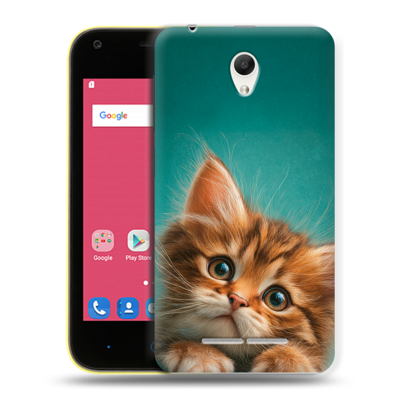 Силиконовый чехол на ZTE Blade L110 с принтом котенок Силиконовый чехол на ZTE Blade L110 с принтом котенок