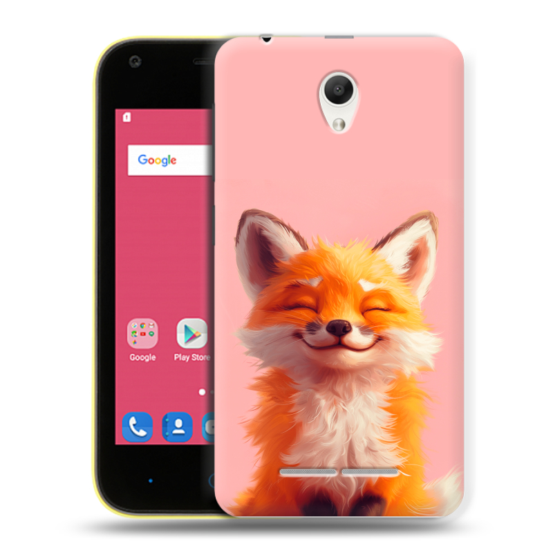 Силиконовый чехол на ZTE Blade L110 с принтом милая лиса Силиконовый чехол на ZTE Blade L110 с принтом милая лиса