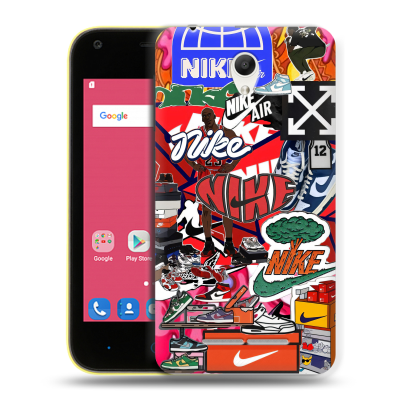 Силиконовый чехол на ZTE Blade L110 с принтом Найк Nike яркий Силиконовый чехол на ZTE Blade L110 с принтом Найк Nike яркий