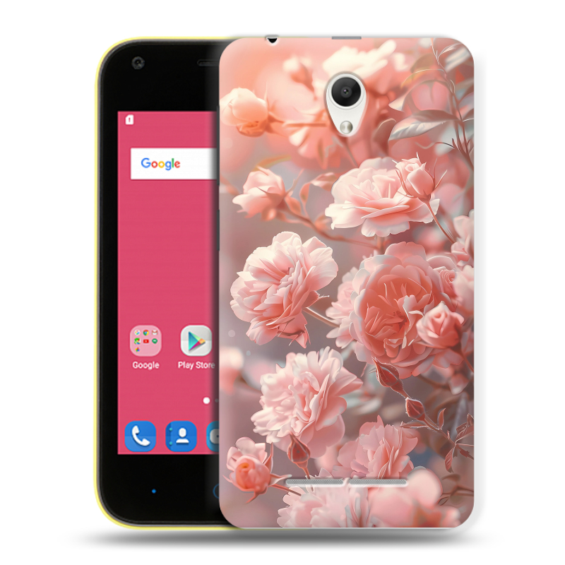 Силиконовый чехол на ZTE Blade L110 с принтом Розовые розы Силиконовый чехол на ZTE Blade L110 с принтом Розовые розы