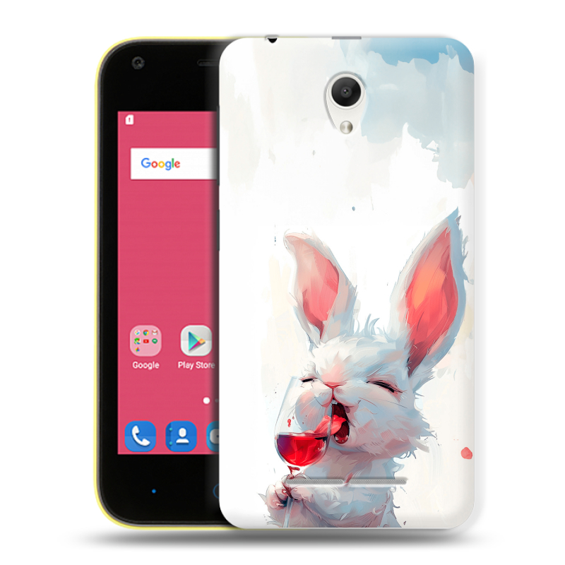 Силиконовый чехол на ZTE Blade L110 с принтом кролик зайчик Силиконовый чехол на ZTE Blade L110 с принтом кролик зайчик