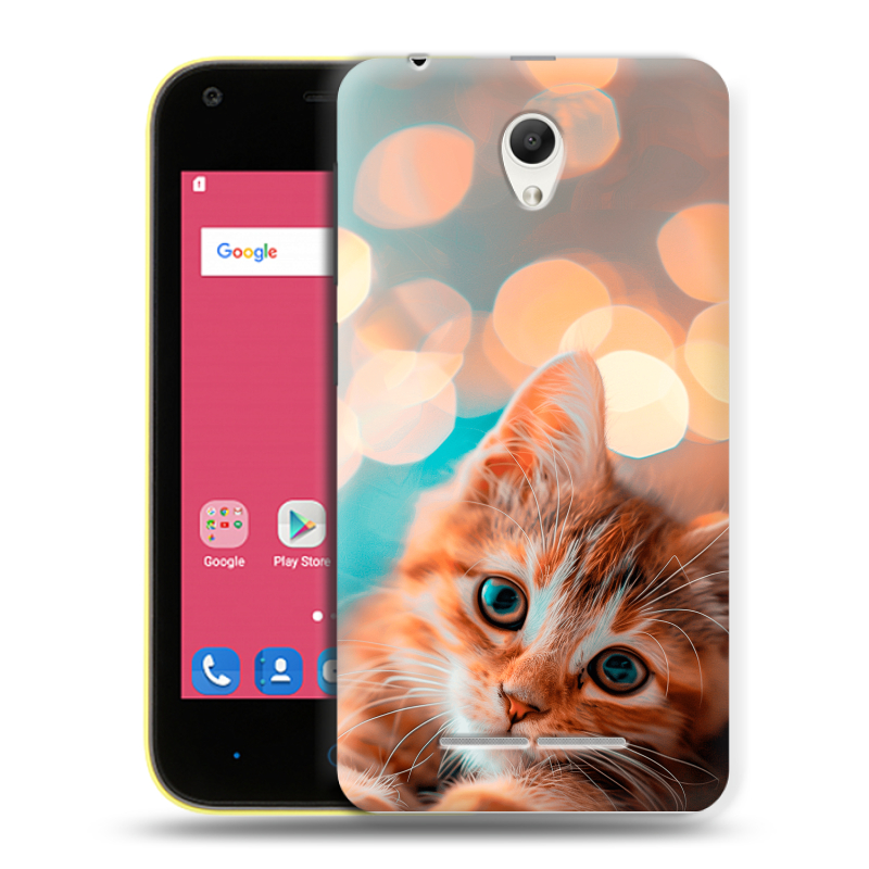 Силиконовый чехол на ZTE Blade L110 с принтом котик Силиконовый чехол на ZTE Blade L110 с принтом котик