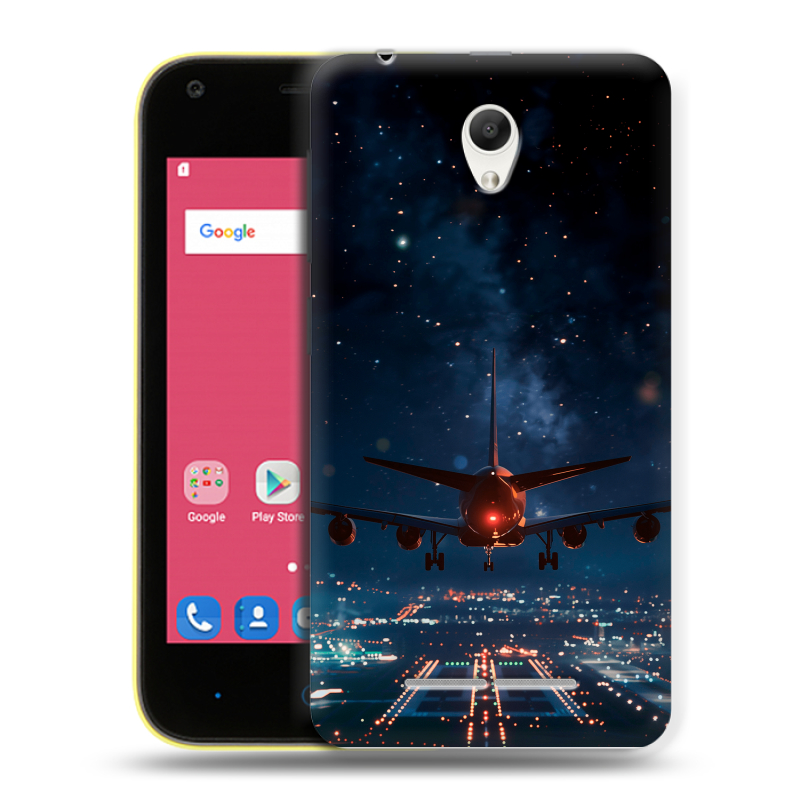 Силиконовый чехол на ZTE Blade L110 с принтом самолет Силиконовый чехол на ZTE Blade L110 с принтом самолет