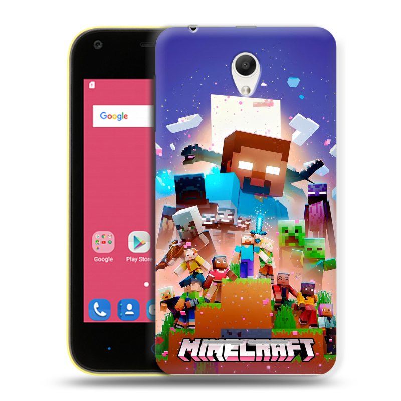 Силиконовый чехол на ZTE Blade L110 с принтом Майнкрафт Minecraft Силиконовый чехол на ZTE Blade L110 с принтом Майнкрафт Minecraft
