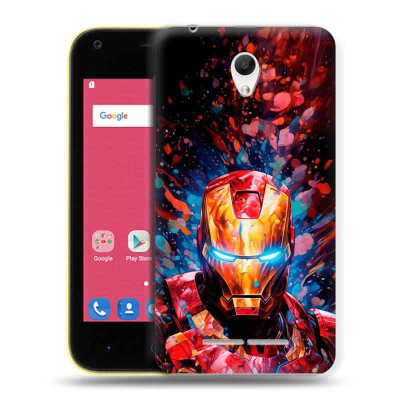 Силиконовый чехол на ZTE Blade L110 с принтом Железный человек Ironman Силиконовый чехол на ZTE Blade L110 с принтом Железный человек Ironman