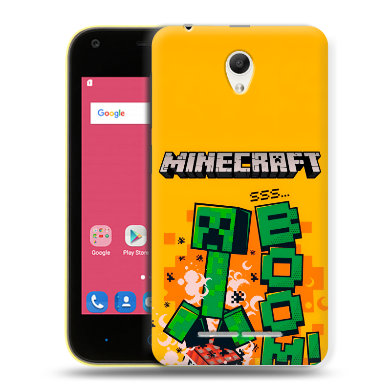 Силиконовый чехол на ZTE Blade L110 с принтом Майнкрафт Minecraft Силиконовый чехол на ZTE Blade L110 с принтом Майнкрафт Minecraft