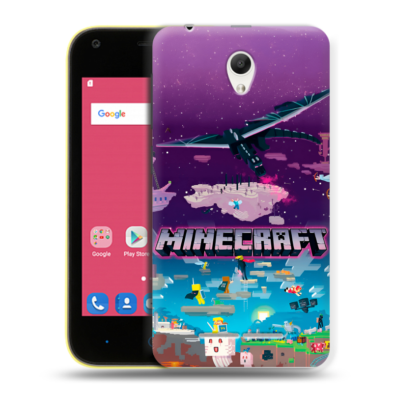 Силиконовый чехол на ZTE Blade L110 с принтом Майнкрафт Minecraft Силиконовый чехол на ZTE Blade L110 с принтом Майнкрафт Minecraft