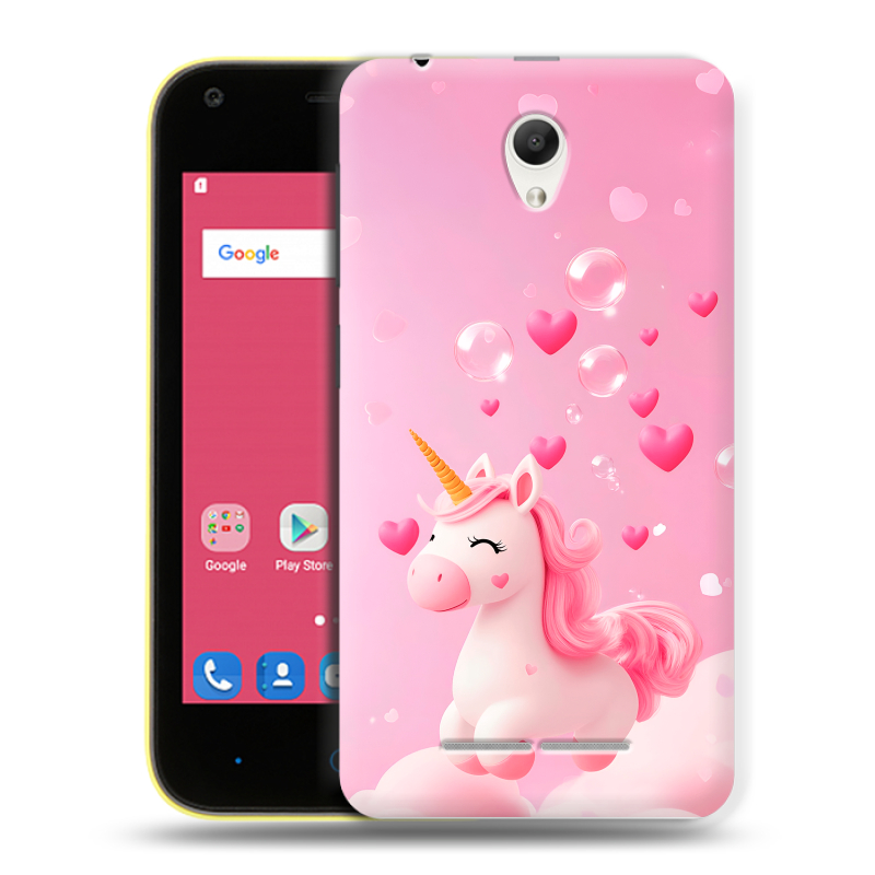 Силиконовый чехол на ZTE Blade L110 с принтом Единорог Силиконовый чехол на ZTE Blade L110 с принтом Единорог
