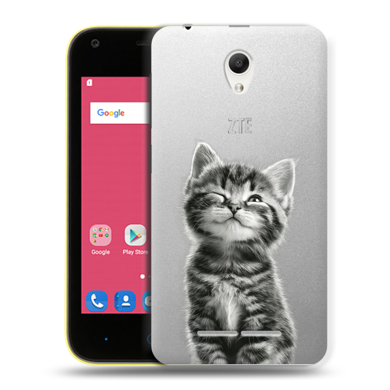 Силиконовый чехол на ZTE Blade L110 с принтом Котенок Силиконовый чехол на ZTE Blade L110 с принтом Котенок