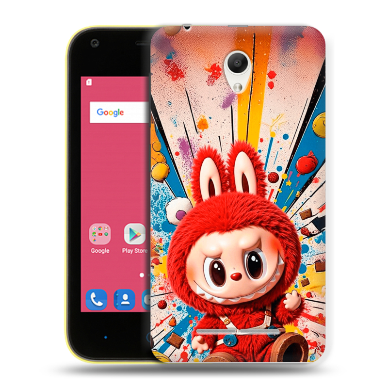 Силиконовый чехол на ZTE Blade L110 с принтом Labubu Лабубу Силиконовый чехол на ZTE Blade L110 с принтом Labubu Лабубу