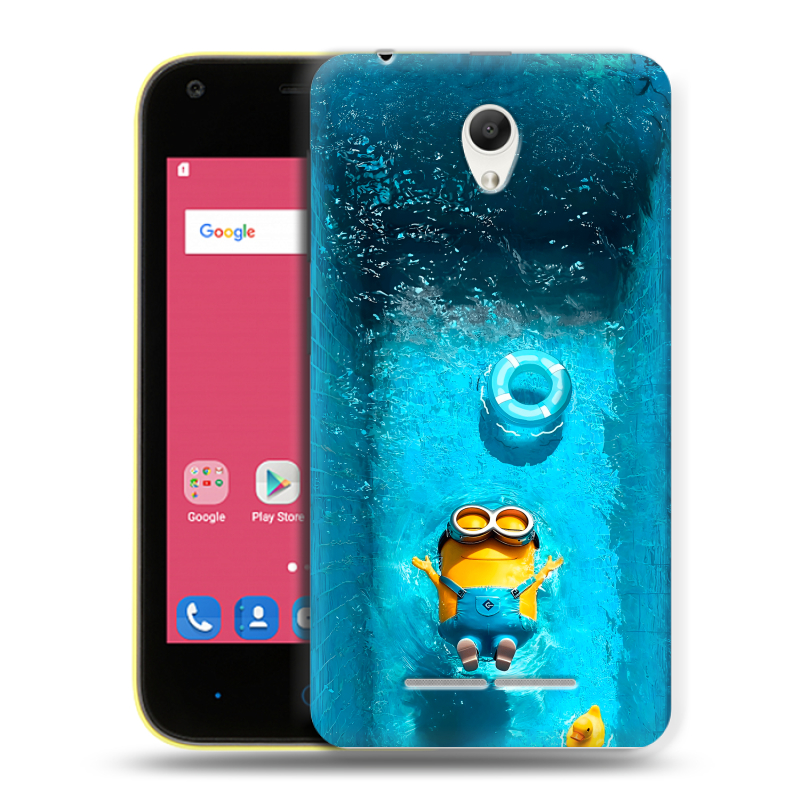 Силиконовый чехол на ZTE Blade L110 с принтом Миньоны Силиконовый чехол на ZTE Blade L110 с принтом Миньоны