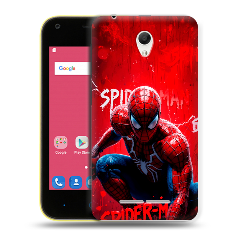 Силиконовый чехол на ZTE Blade L110 с принтом Spiderman Человек паук Силиконовый чехол на ZTE Blade L110 с принтом Spiderman Человек паук