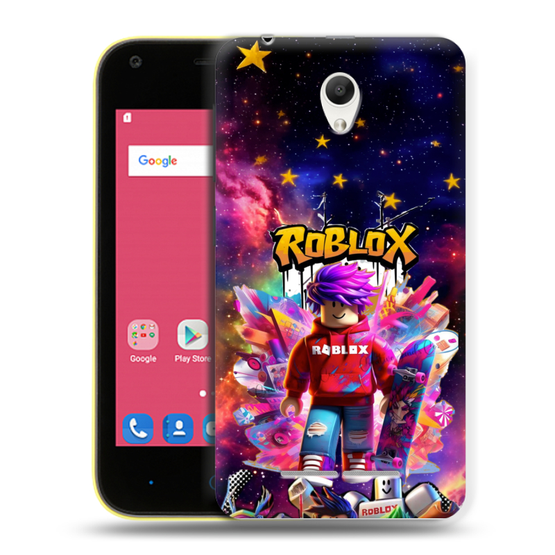 Силиконовый чехол на ZTE Blade L110 с принтом Roblox Роблокс Силиконовый чехол на ZTE Blade L110 с принтом Roblox Роблокс