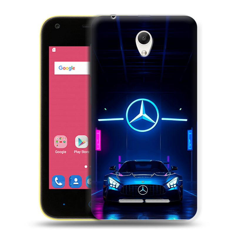 Силиконовый чехол на ZTE Blade L110 с принтом Mercedes Мерседес Силиконовый чехол на ZTE Blade L110 с принтом Mercedes Мерседес