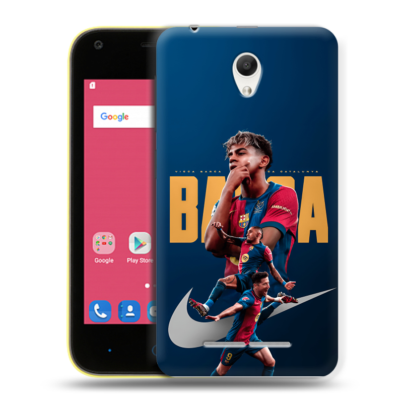 Силиконовый чехол на ZTE Blade L110 с принтом Барселона Barca Yamal Силиконовый чехол на ZTE Blade L110 с принтом Барселона Barca Yamal