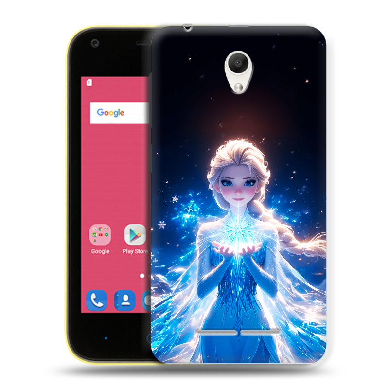 Силиконовый чехол на ZTE Blade L110 с принтом Холодное сердце Frozen Силиконовый чехол на ZTE Blade L110 с принтом Холодное сердце Frozen
