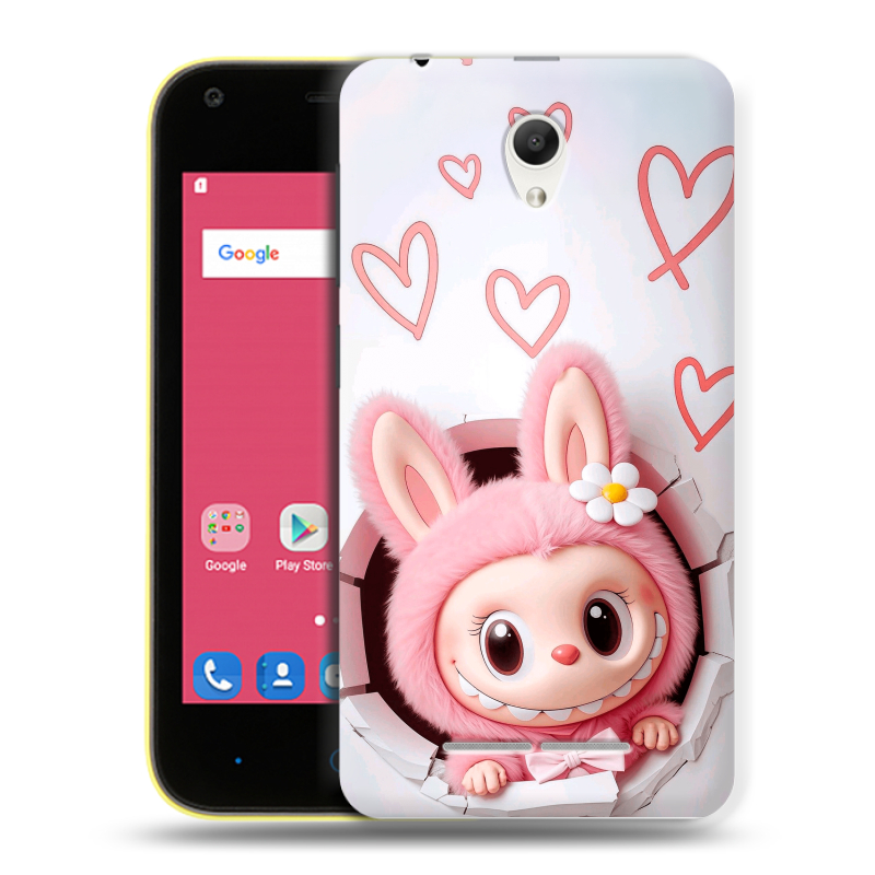 Силиконовый чехол на ZTE Blade L110 с принтом Labubu Лабубу Силиконовый чехол на ZTE Blade L110 с принтом Labubu Лабубу