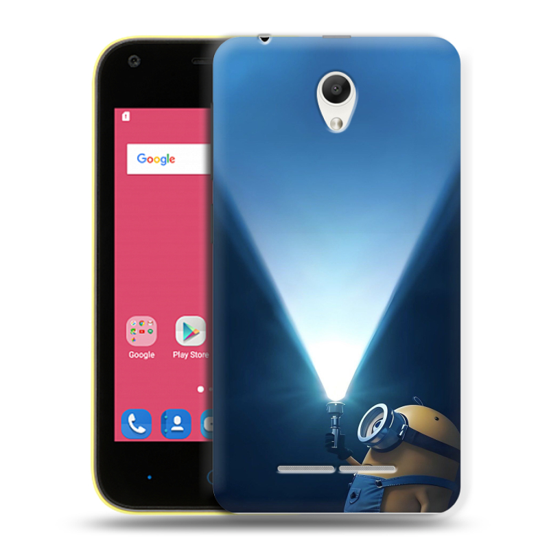 Силиконовый чехол на ZTE Blade L110 с принтом Миньоны Силиконовый чехол на ZTE Blade L110 с принтом Миньоны