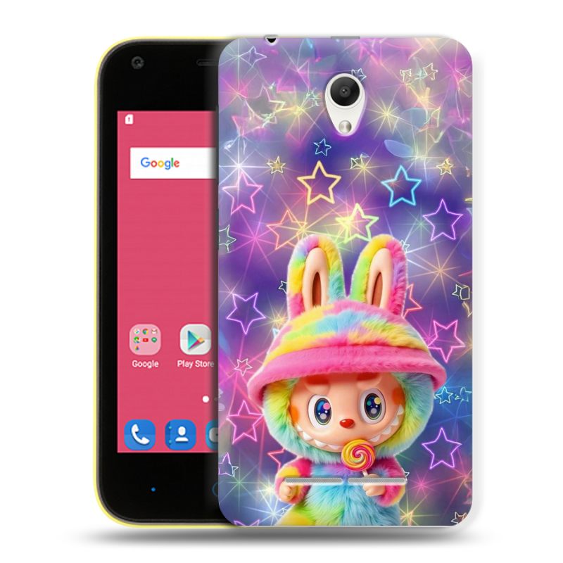 Силиконовый чехол на ZTE Blade L110 с принтом Labubu Лабубу Силиконовый чехол на ZTE Blade L110 с принтом Labubu Лабубу