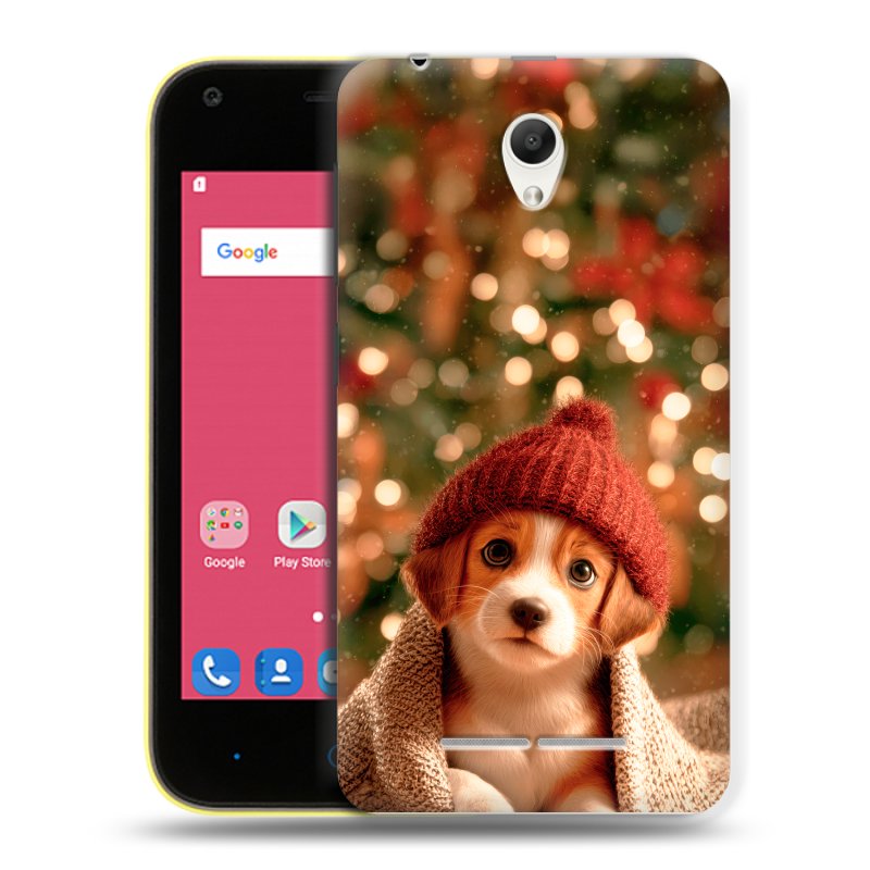 Силиконовый чехол на ZTE Blade L110 с принтом Новый год Силиконовый чехол на ZTE Blade L110 с принтом Новый год